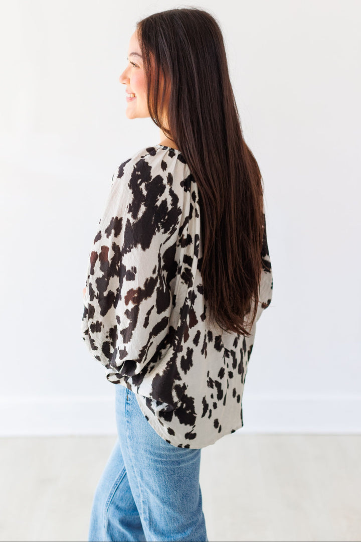 COW PRINT BLOUSE