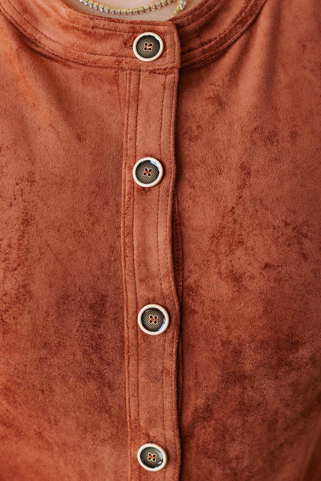 TERRACOTTA SUEDE MINI DRESS