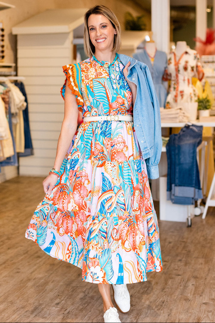 UNDER THE SEA BRIGHT MAXI DRESS