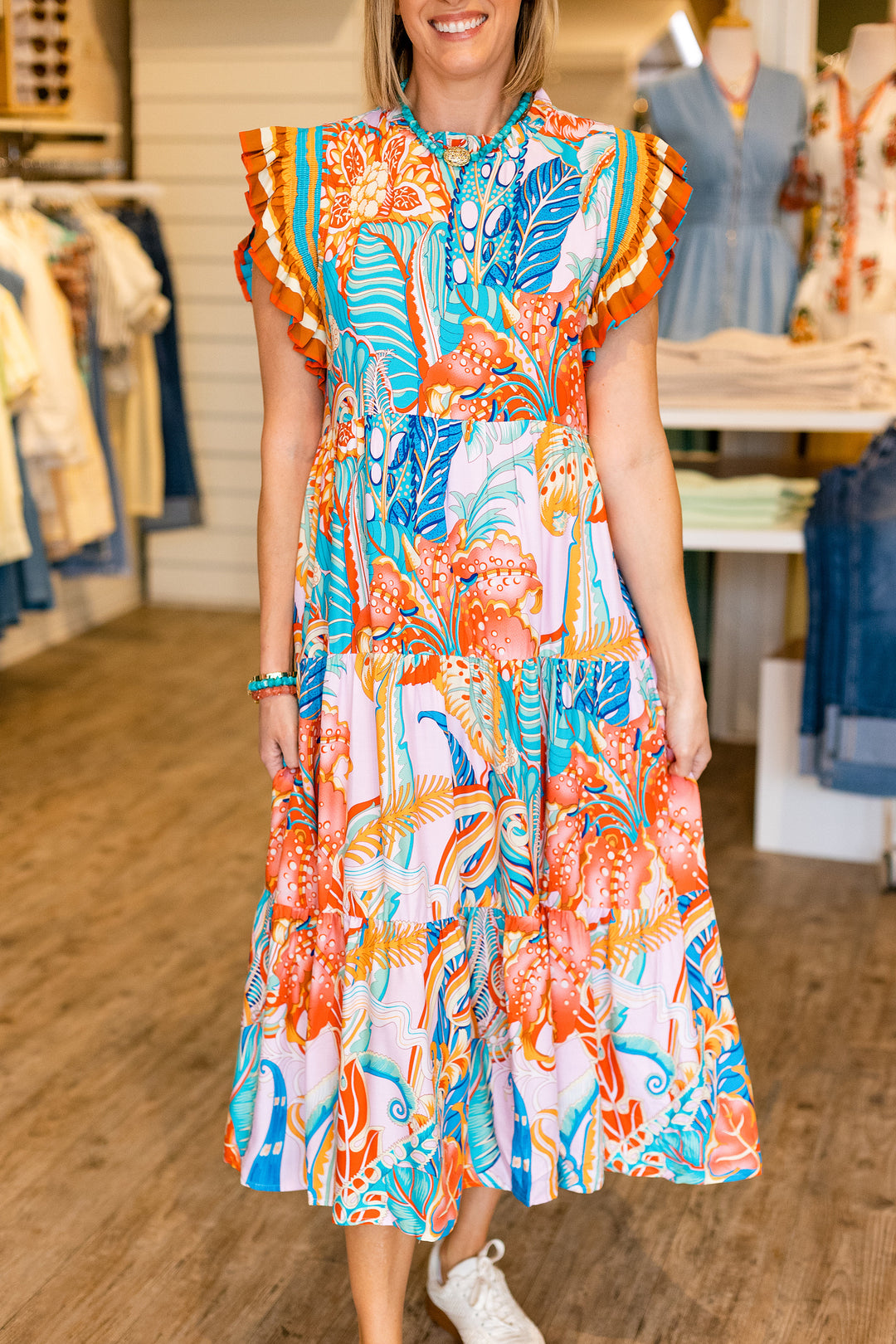 UNDER THE SEA BRIGHT MAXI DRESS