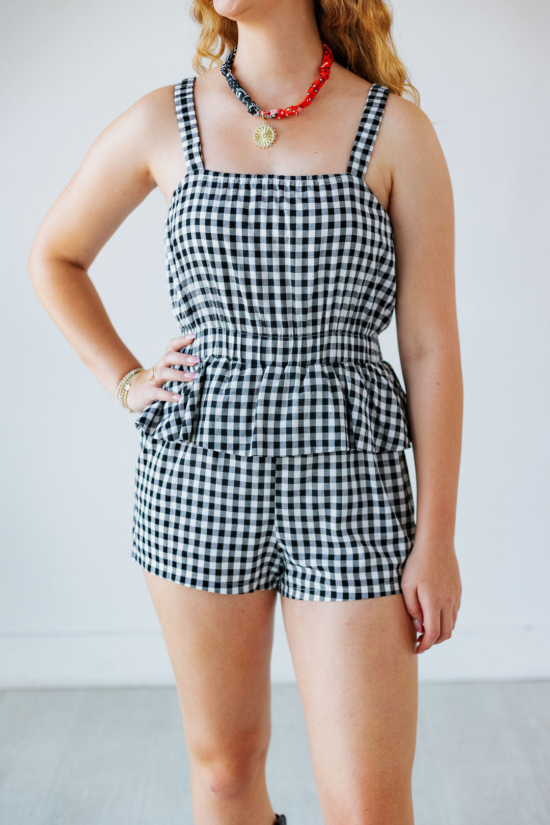 CASSIE GINGHAM ROMPER