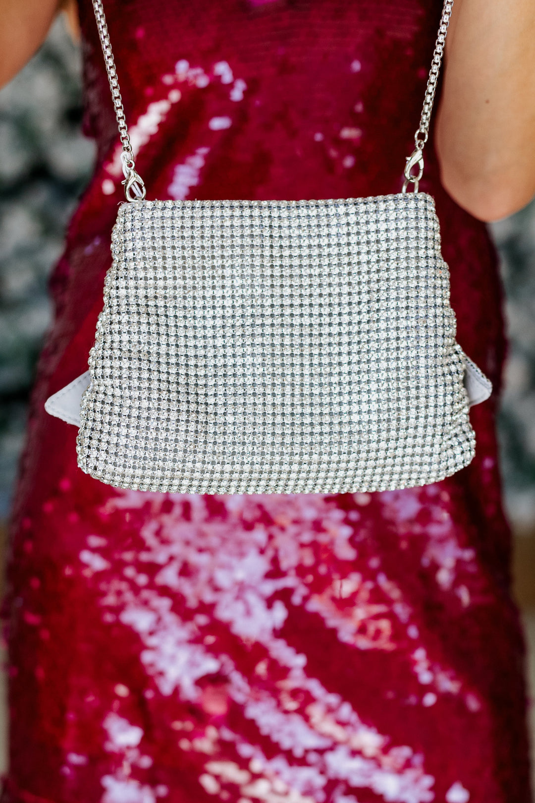 GRETCHEN EVENING BAG- SILVER