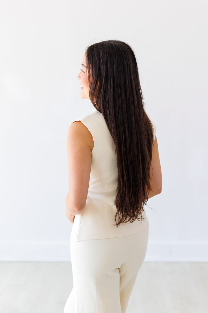 IVORY PEARL KNIT VEST