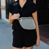 WOVEN BUM BAG / BLACK CHECKER