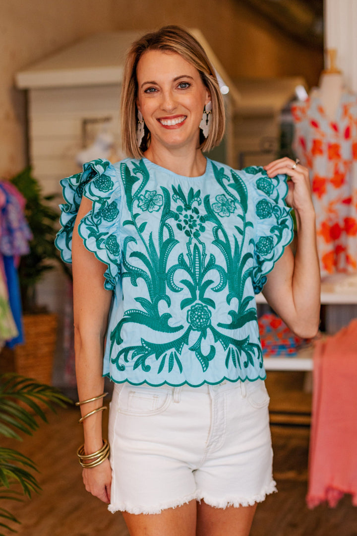 MAYA EMBROIDERED TOP