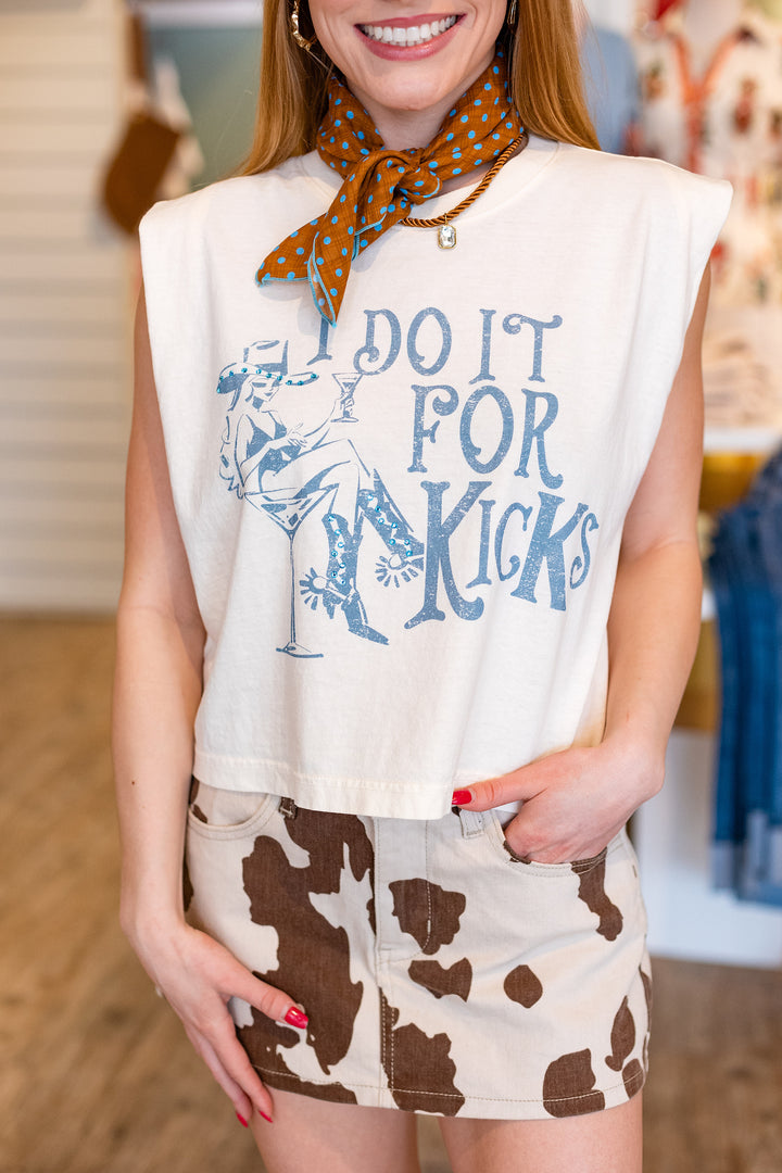 I DO IT FOR KICKS GRAPHIC MUSCLE TEE