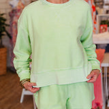 SUMMER GREEN CORDED SWEATSHIRT