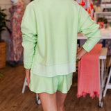 SUMMER GREEN CORDED SWEATSHIRT