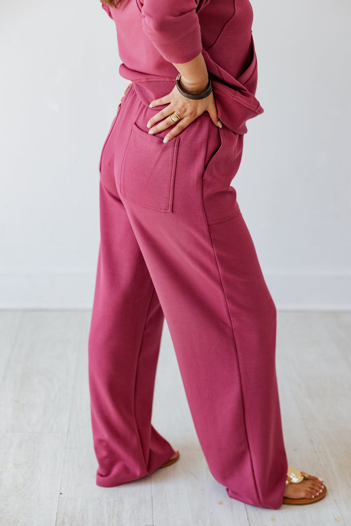 DORIS STRAIGHT LEG LOUNGE PANT- VINTAGE ROSE