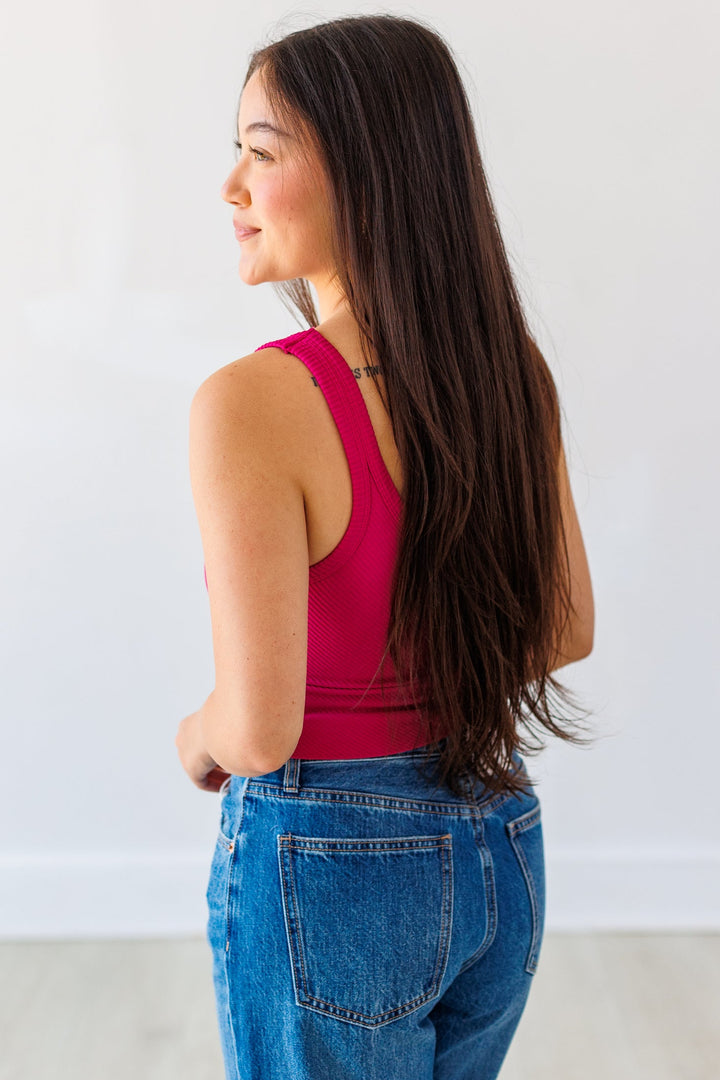 NIKIBIKI: CHEVRON SCOOP KNIT TANK-FESTIVAL