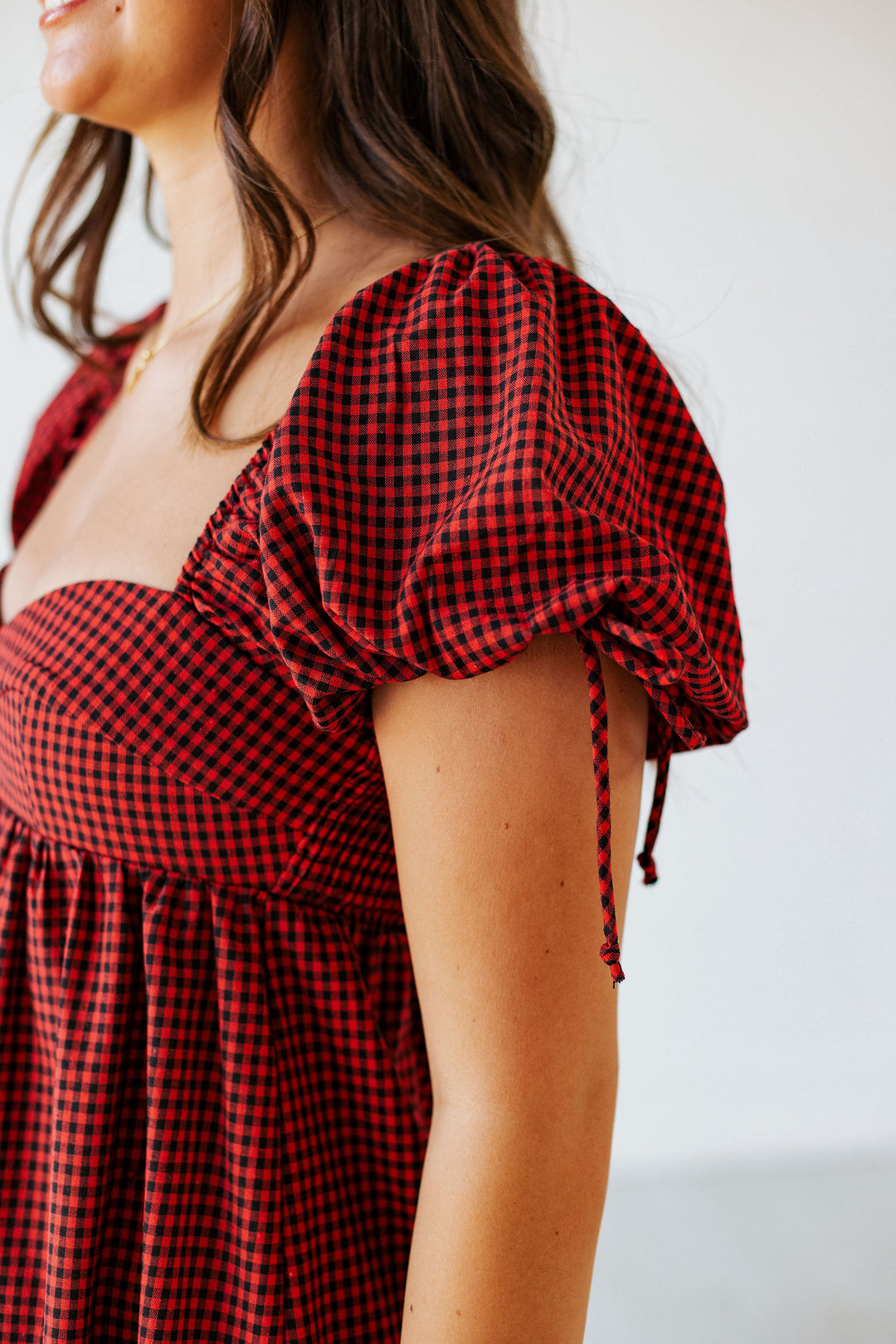 RED & BLACK CHECKERED MINI DRESS