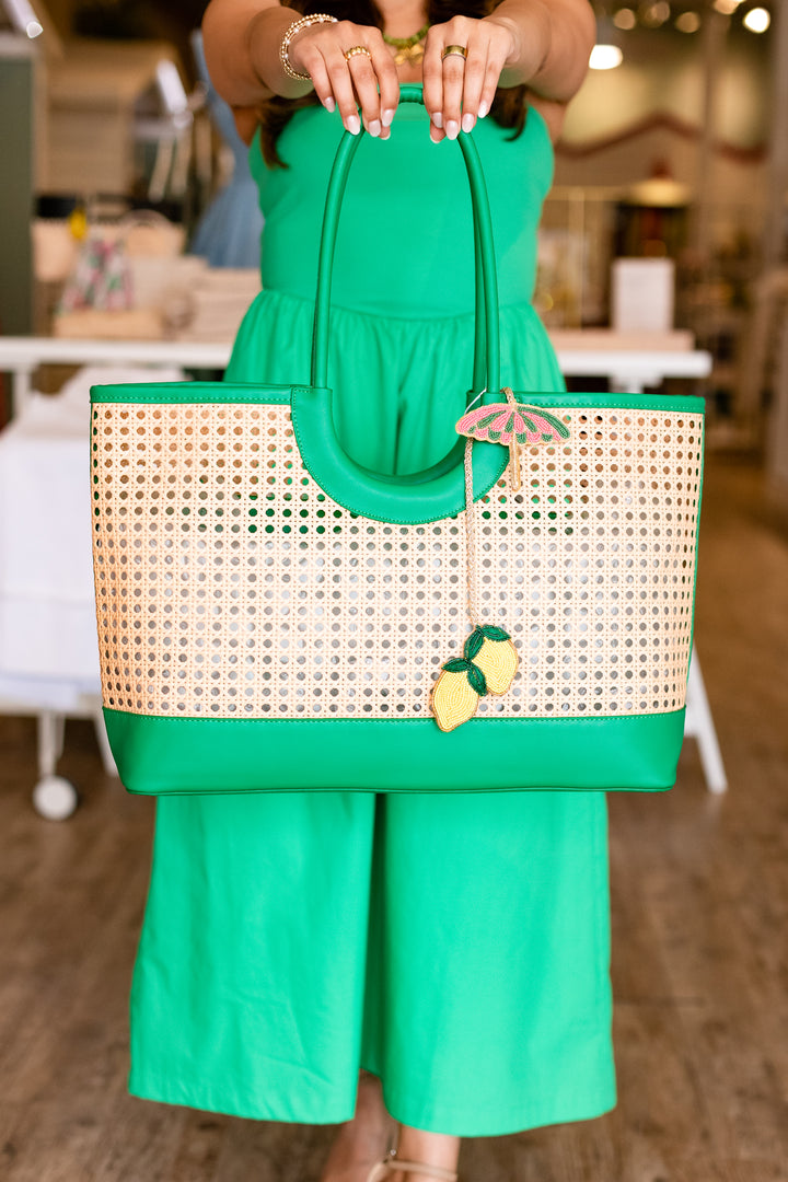 SHIRALEAH: LYRA TOTE- GREEN