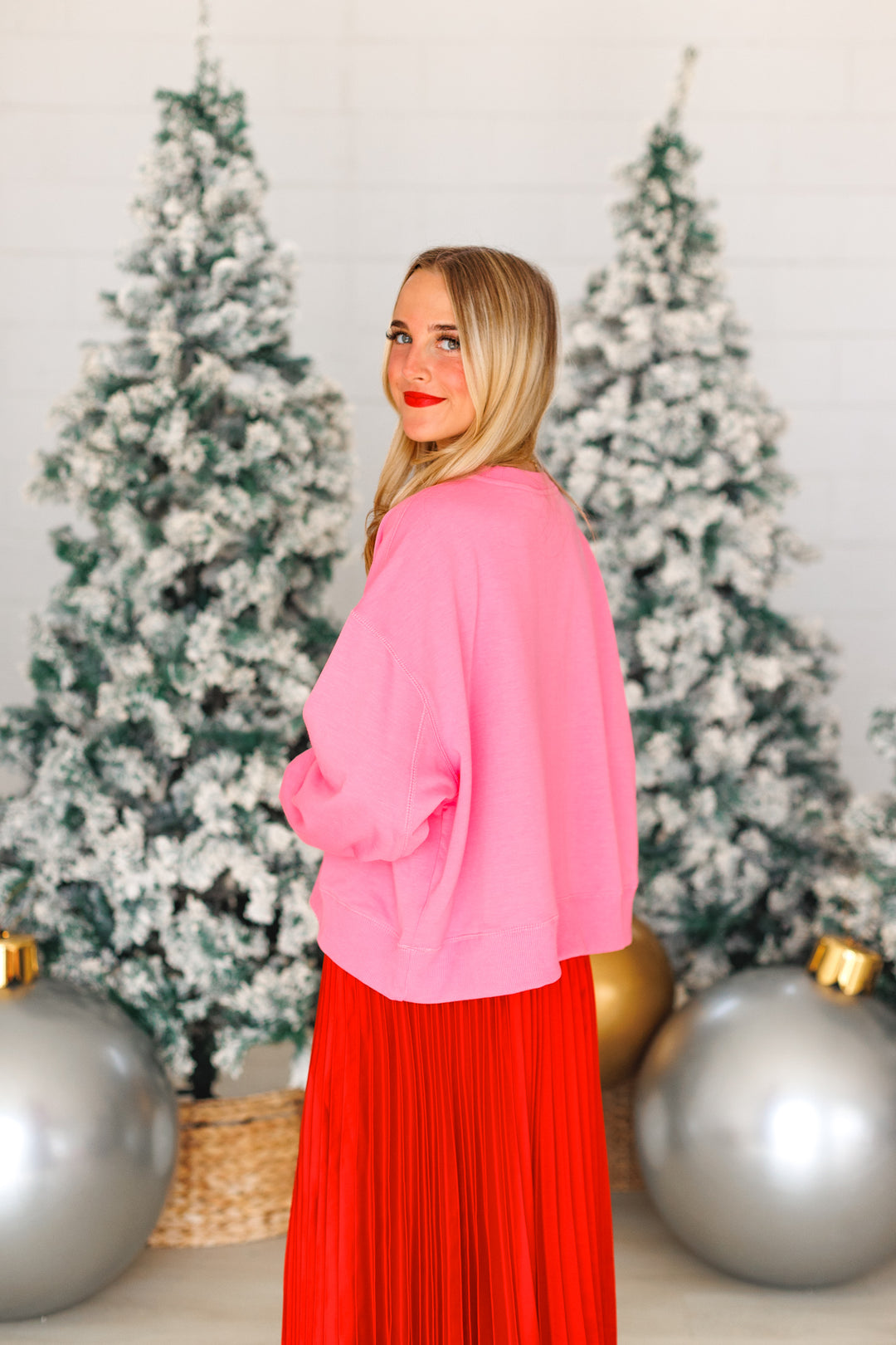 MERRY CORDED SCRIPT SWEATSHIRT