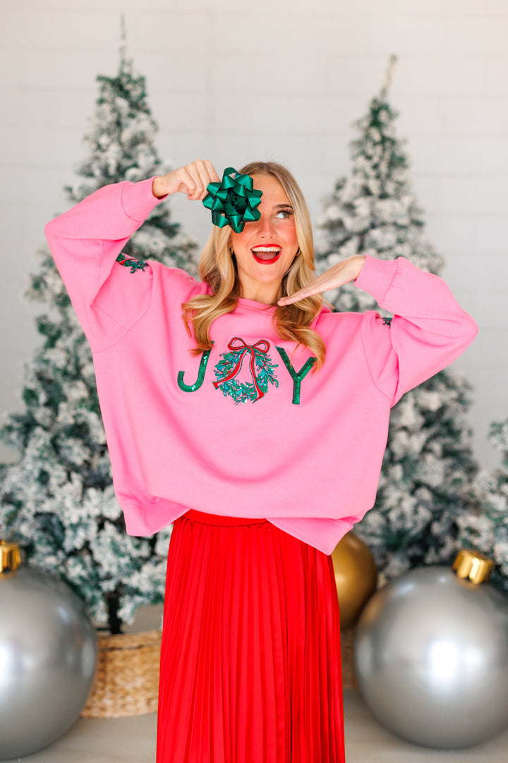 SEQUIN JOY WREATH SWEATSHIRT