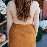 GIVING THANKS BUTTON SUEDE SKORT