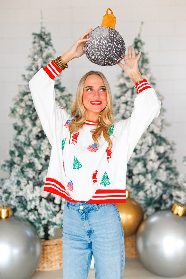 TIDINGS &amp; TIE VINTAGE SANTA SWEATSHIRT