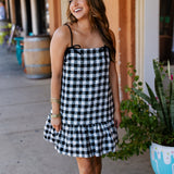 PARIS TWEED GINGHAM MINI DRESS