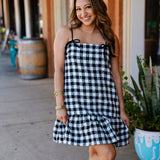 PARIS TWEED GINGHAM MINI DRESS