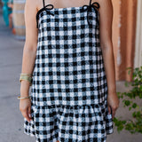 PARIS TWEED GINGHAM MINI DRESS