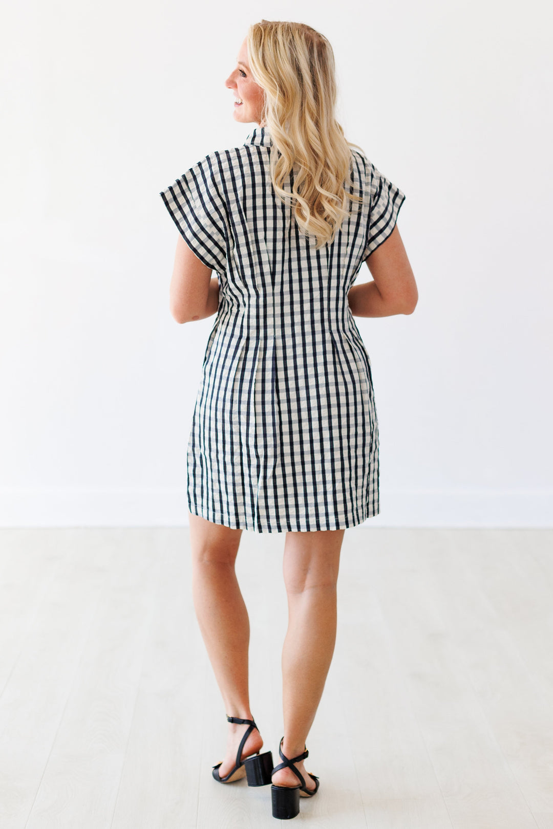 CREAM &amp; BLACK CHECK DRESS