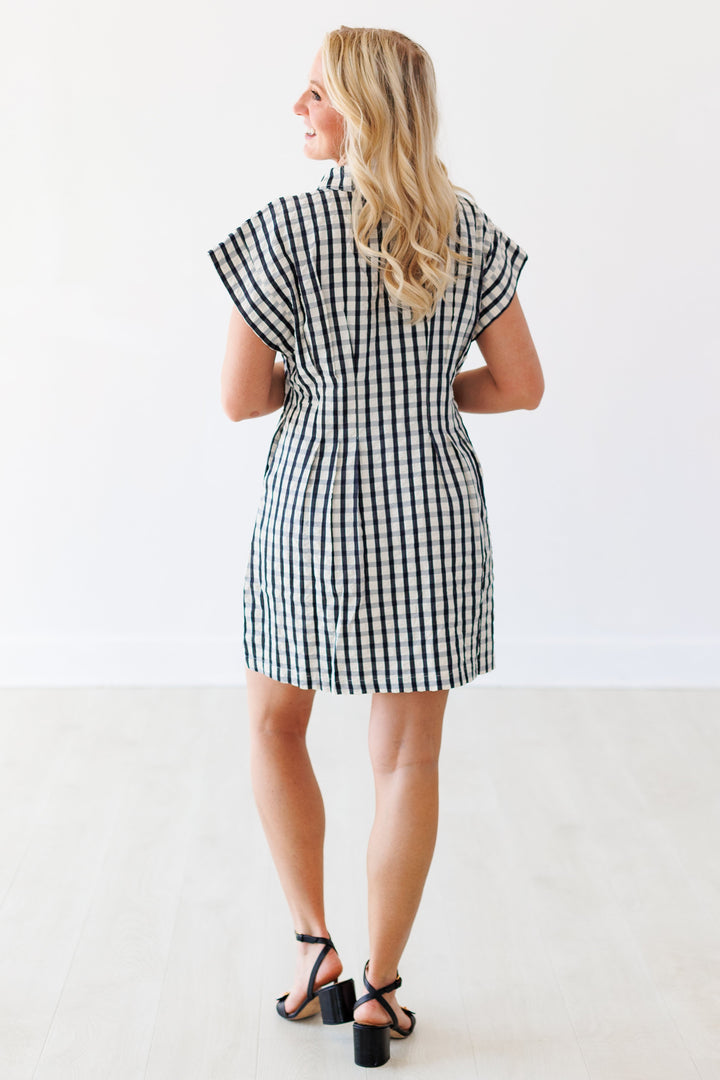 CREAM &amp; BLACK CHECK DRESS
