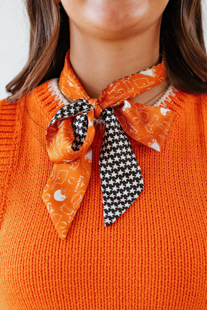 SIDELINE TWILLY SCARF: STILLWATER