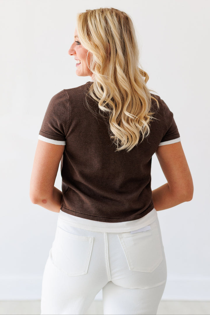 DOUBLE LAYER TOP - COCOA BROWN