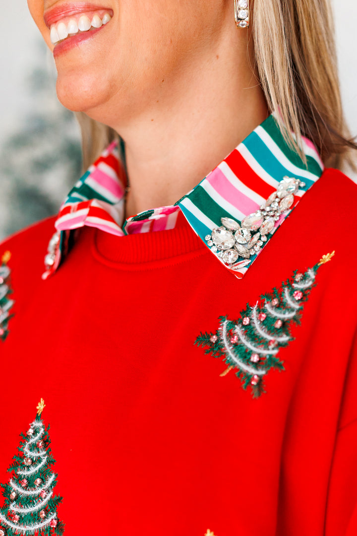 HOLIDAY STRIPE JEWEL COLLAR LAYER