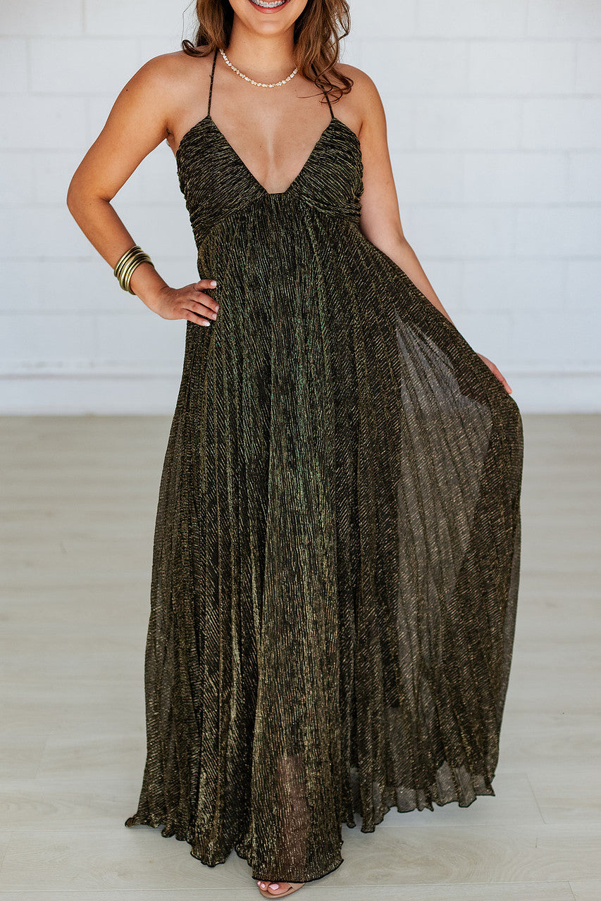MARLEY METALLIC FLOW MAXI DRESS