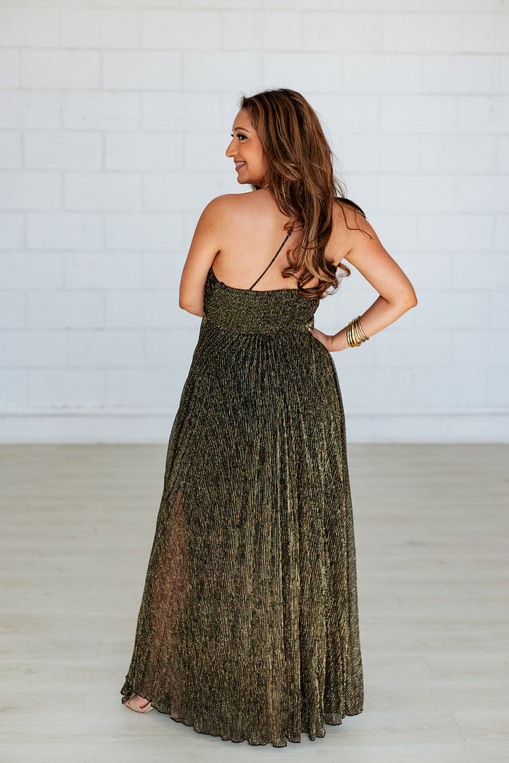 MARLEY METALLIC FLOW MAXI DRESS