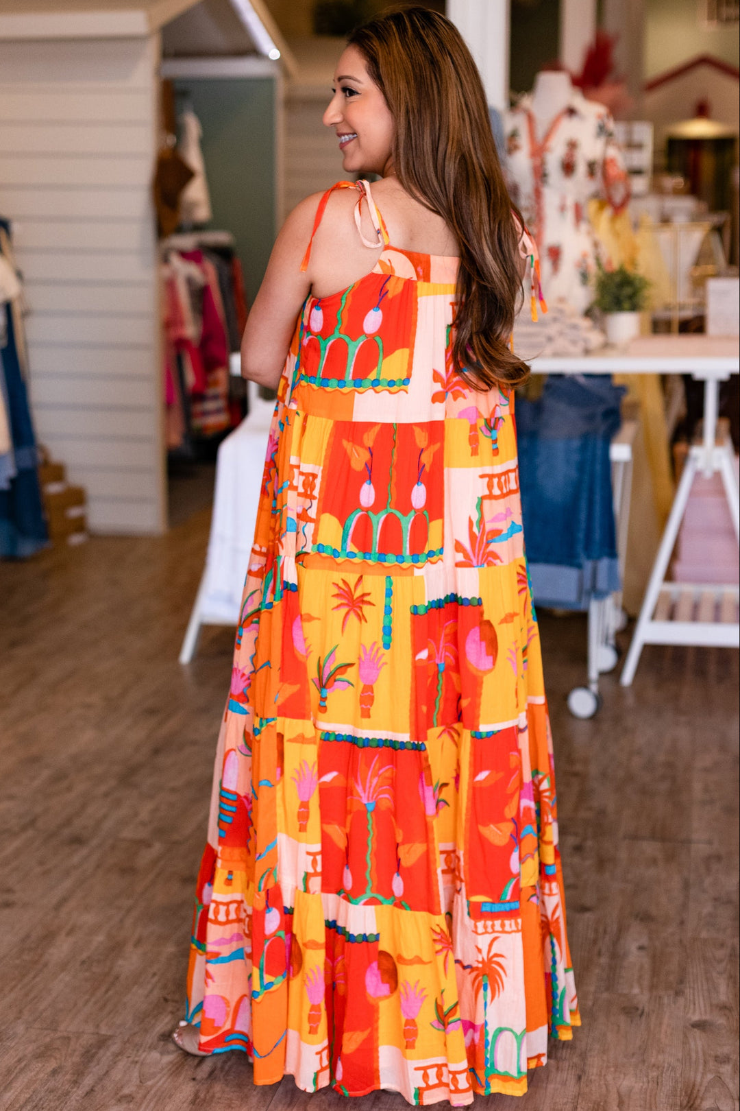 HAWAIIAN ORANGE MAXI DRESS