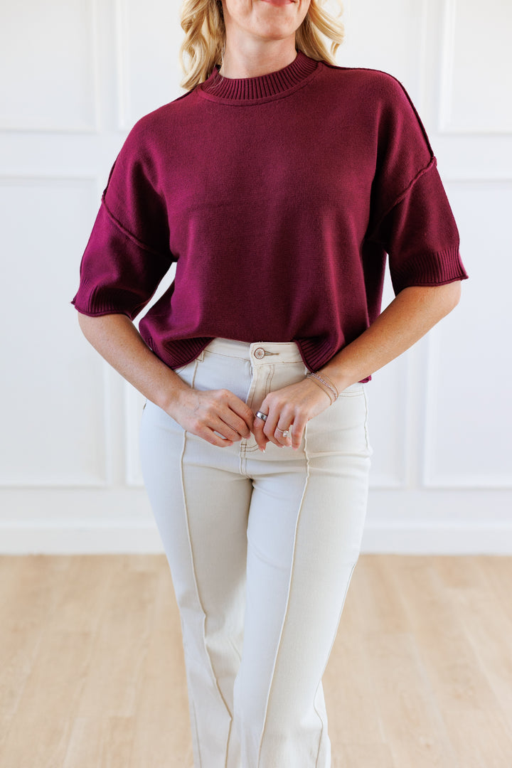 MULBERRY MOOD SHORT SLEEVE SWEATER
