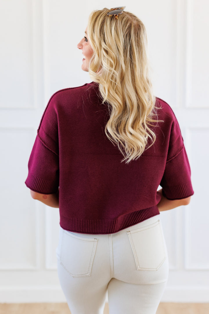 MULBERRY MOOD SHORT SLEEVE SWEATER