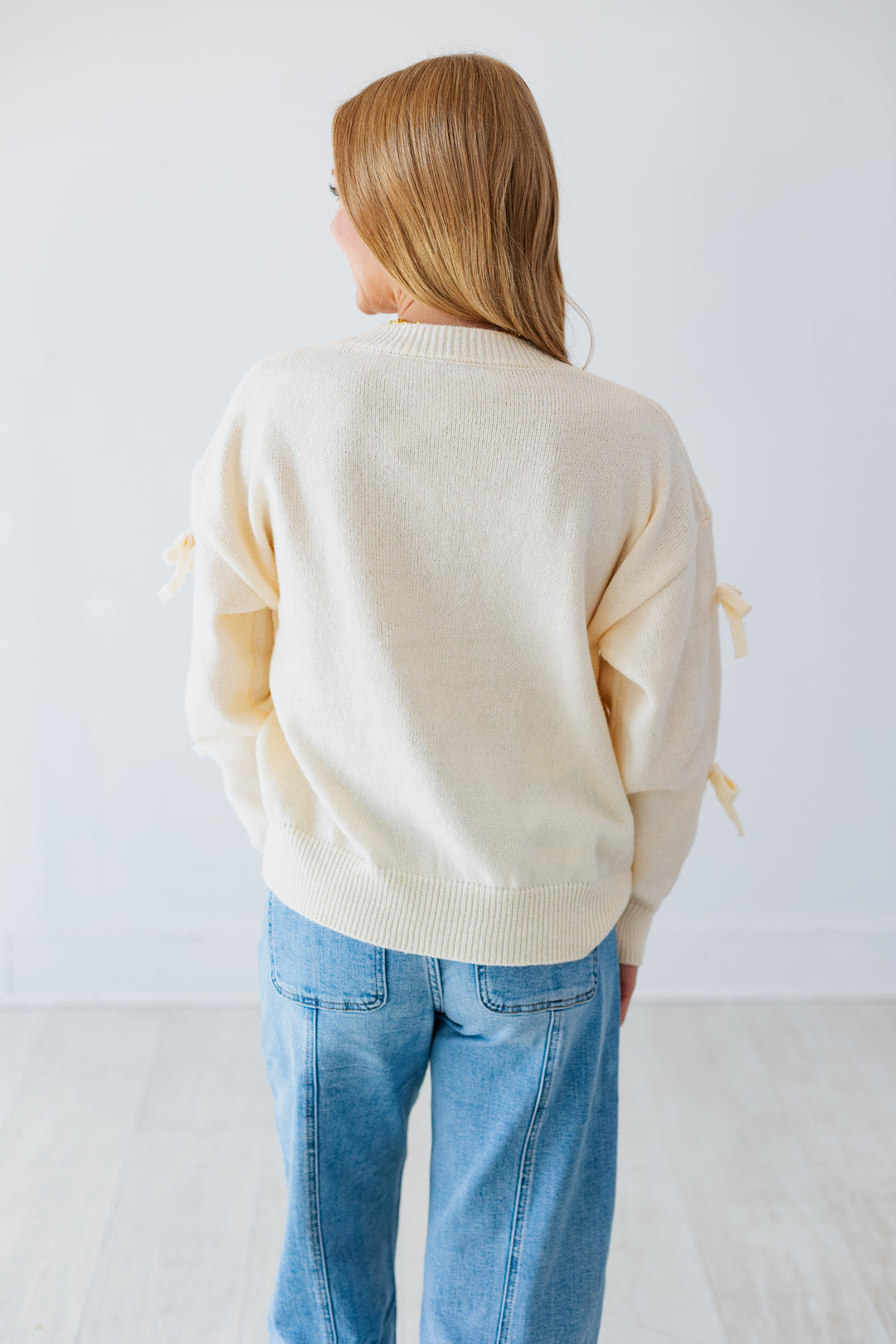 SIERRA BOW SWEATER- CREAM