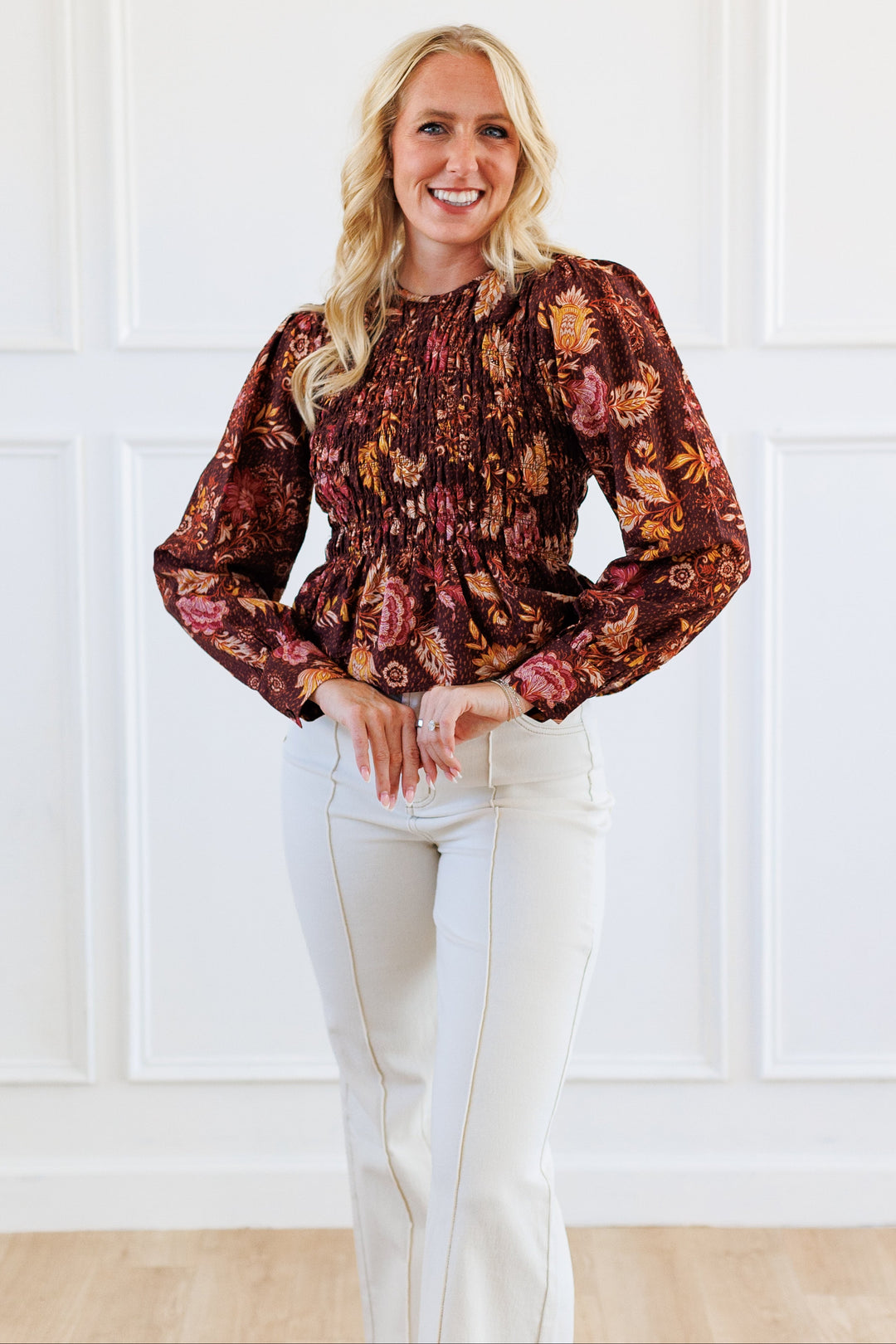 FLORAL SMOCK TOP