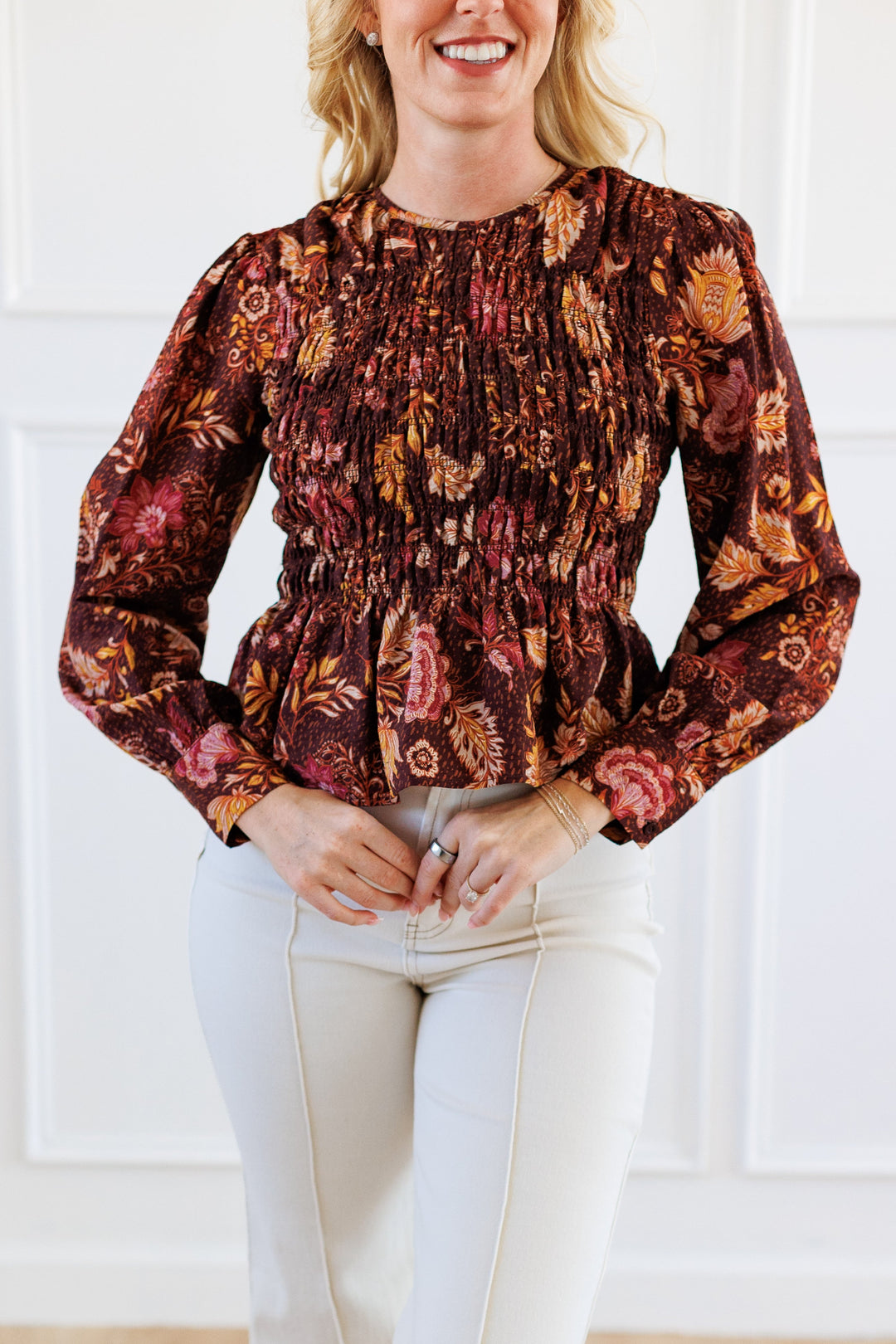 FLORAL SMOCK TOP