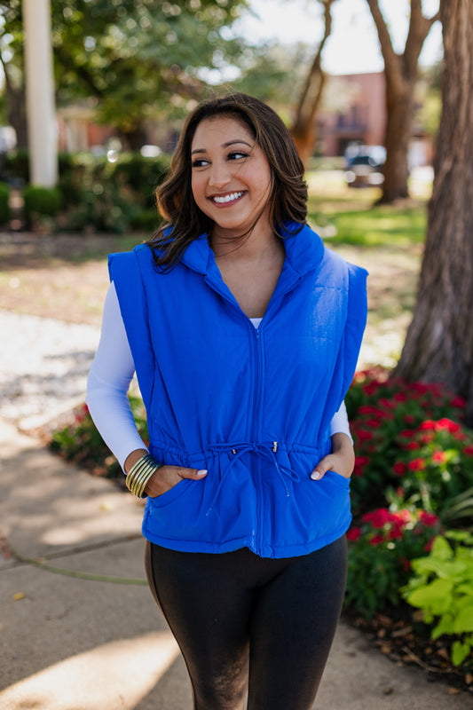 QUILTED VEST / ROYAL BLUE