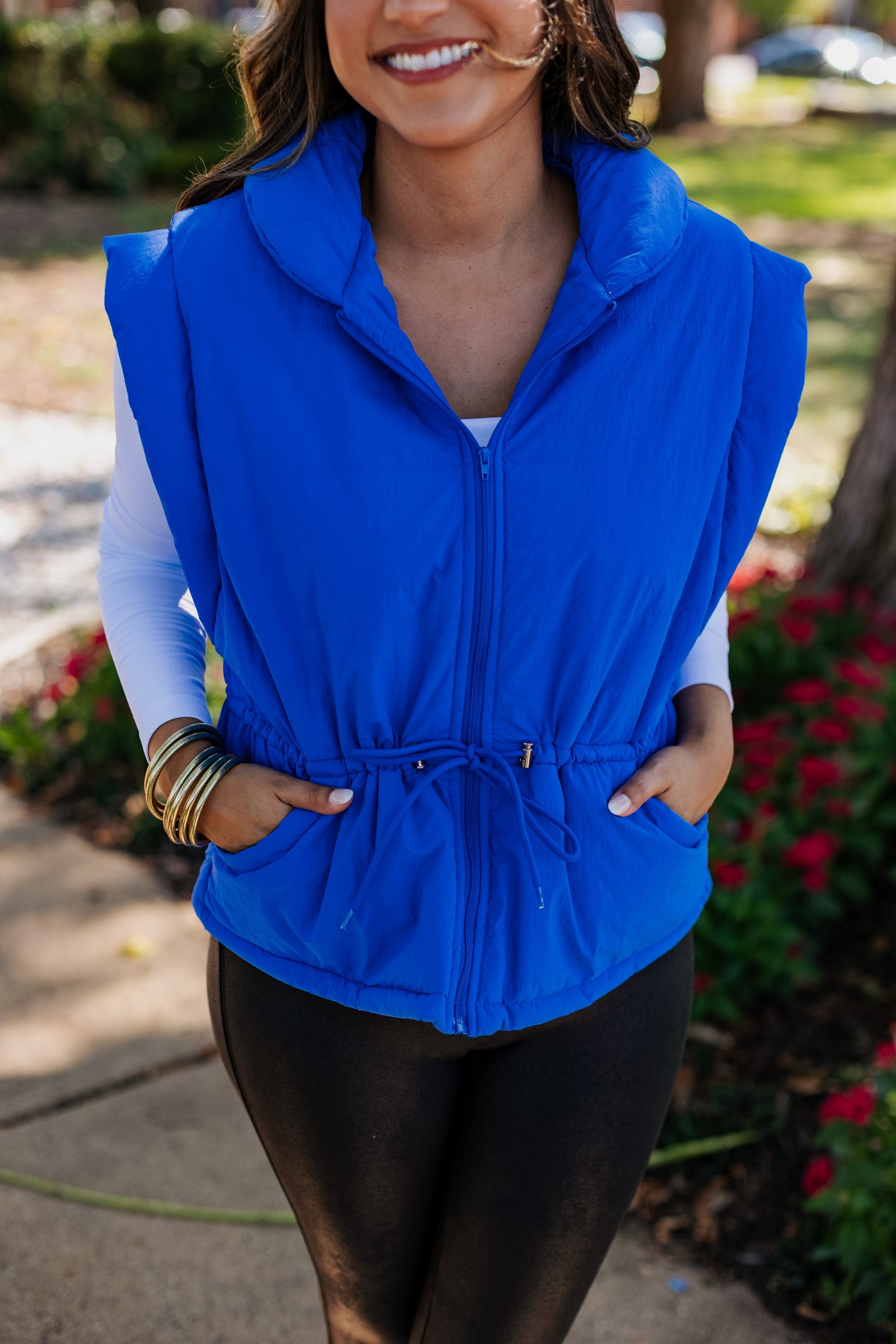 QUILTED VEST / ROYAL BLUE