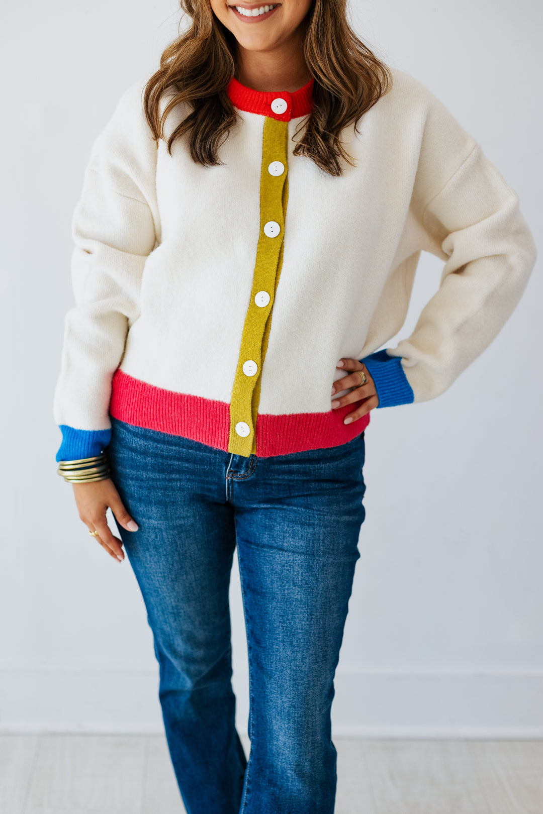 MARINA MULTI COLOR TRIM CARDIGAN
