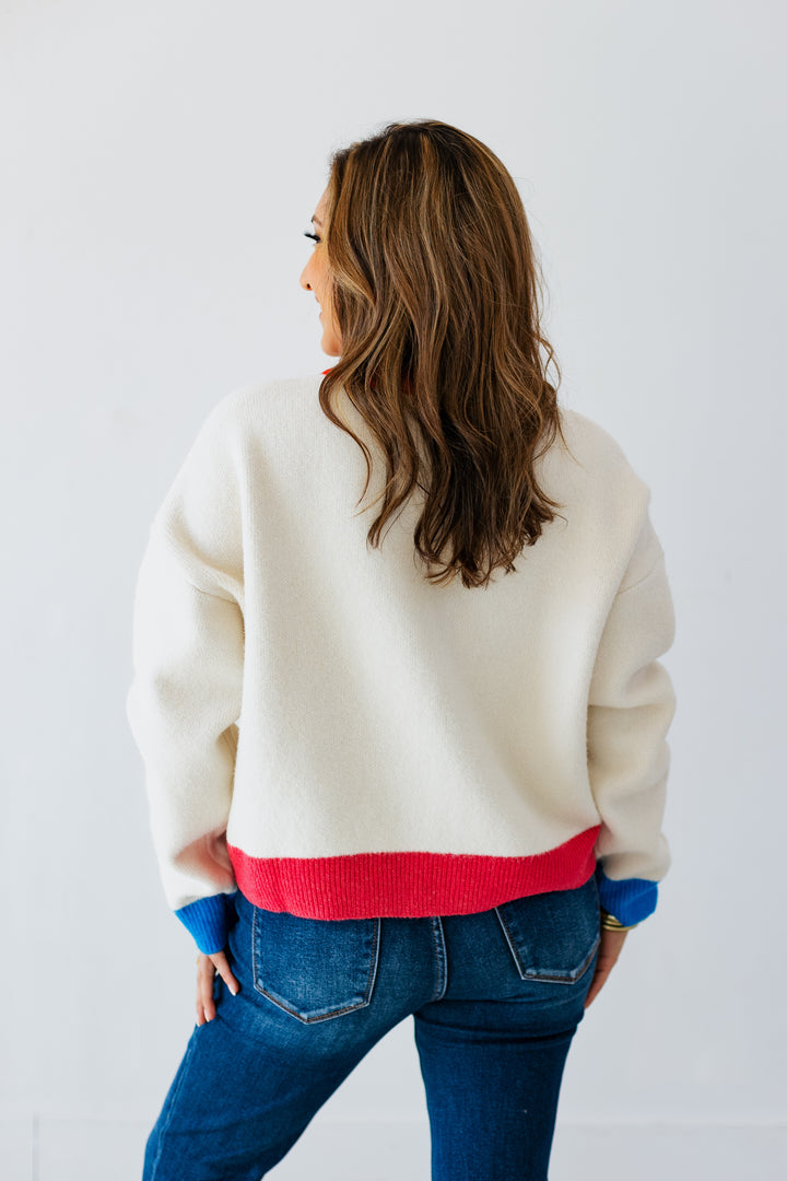 MARINA MULTI COLOR TRIM CARDIGAN