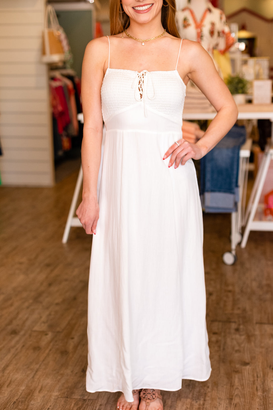 Z SUPPLY: GRANADA AIRY MAXI DRESS- WHITE