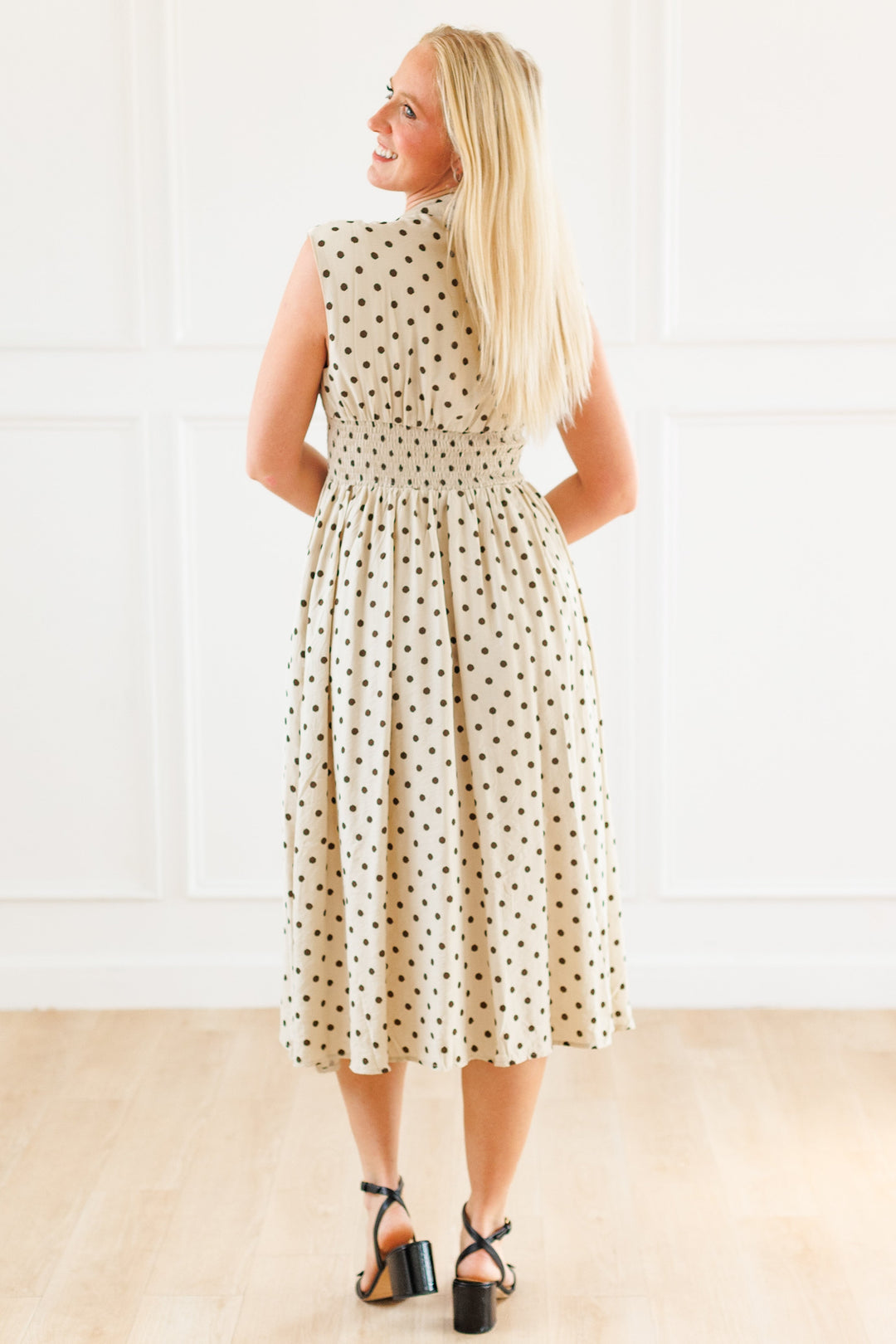 DARLING DOT ZIP UP MIDI DRESS