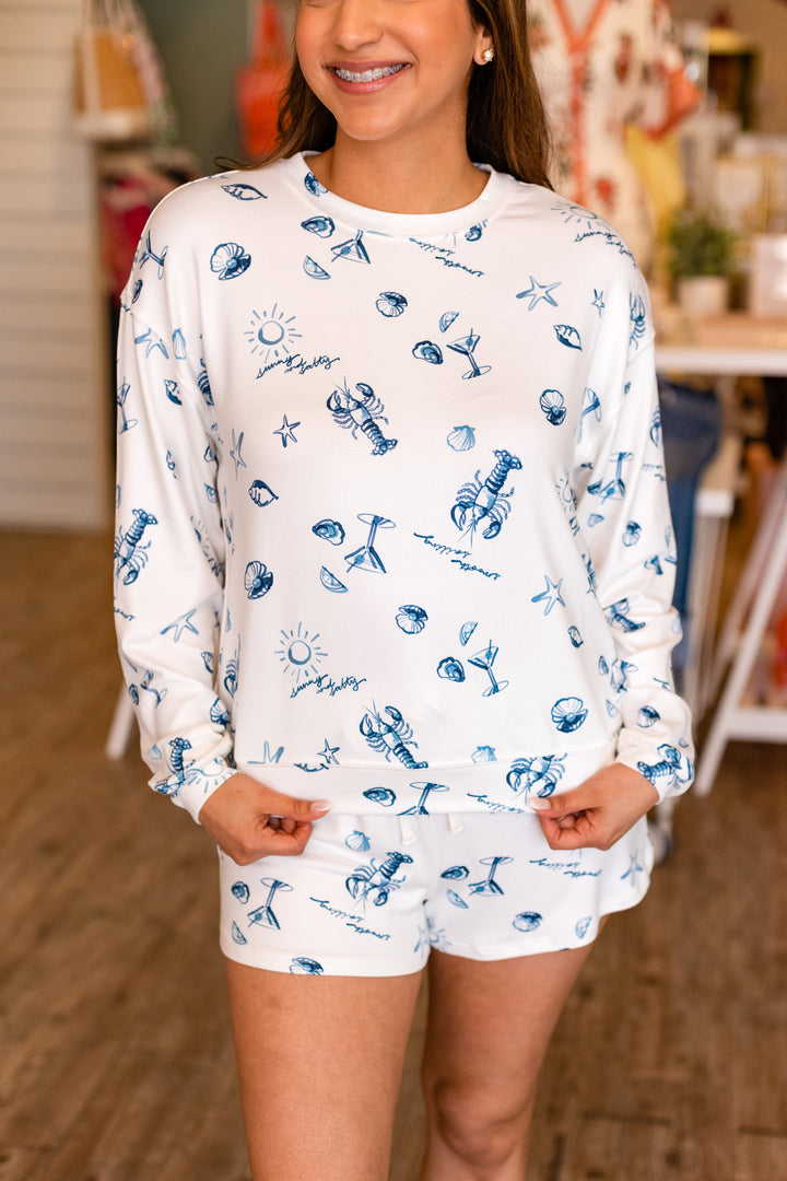 Z SUPPLY: LOST AT SEA LONG SLEEVE LOUNGE TOP