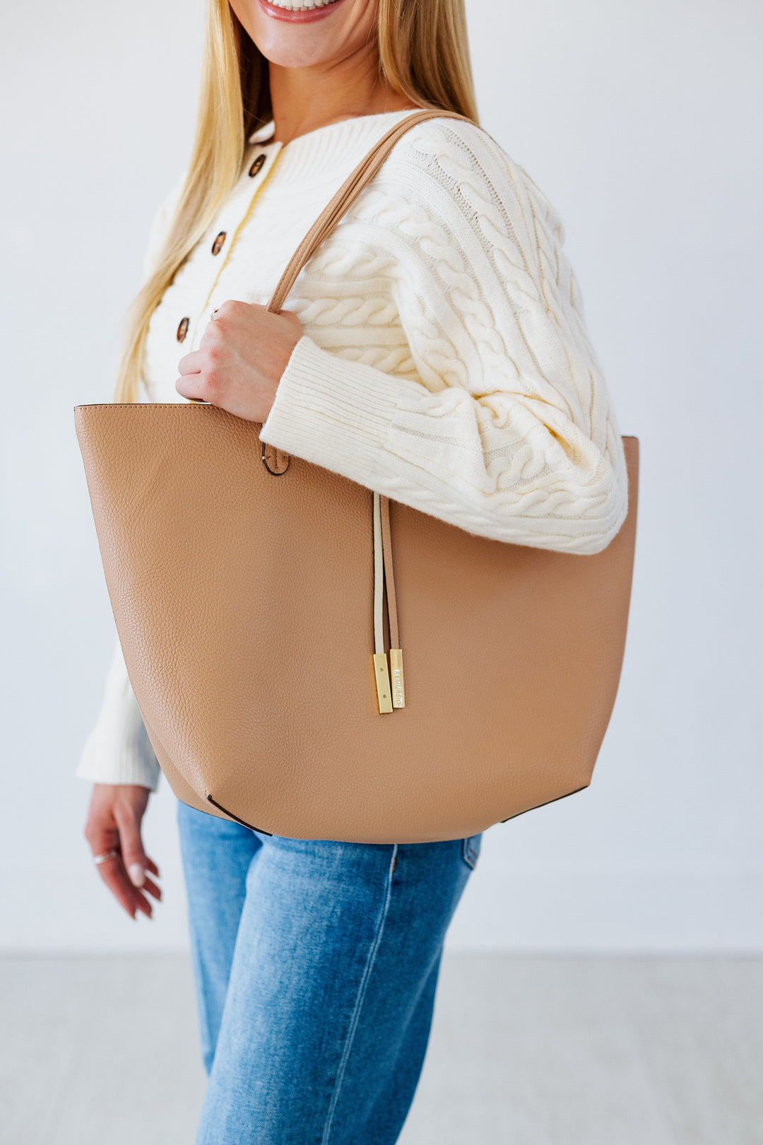 DEPARTURE TOTE: BALLET PINK & CREAM