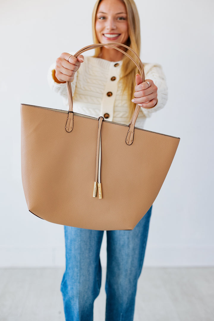 DEPARTURE TOTE: BALLET PINK & CREAM