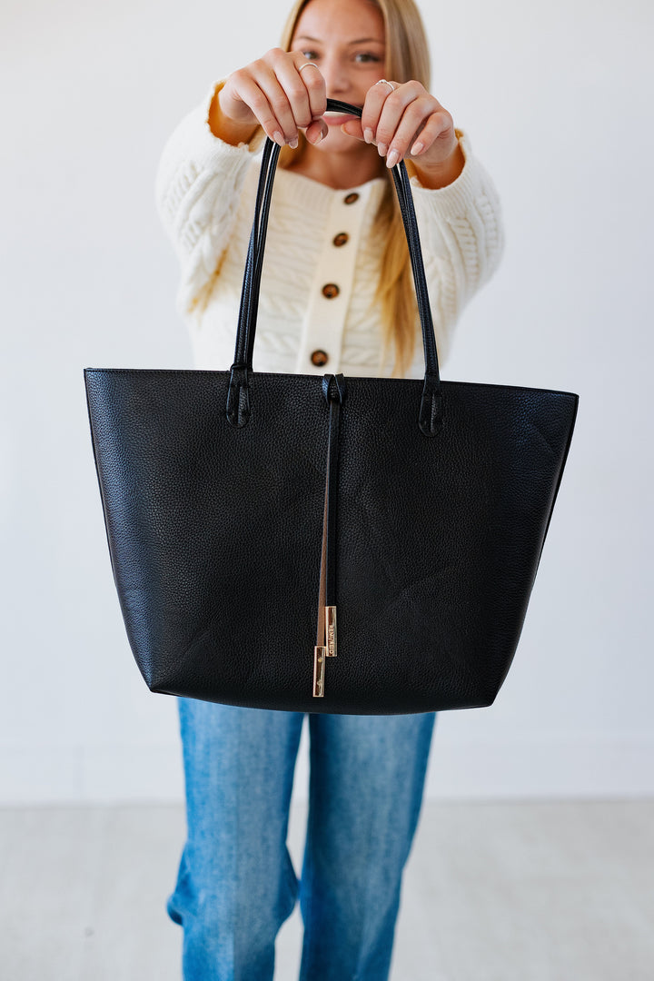 DEPARTURE TOTE: BLACK & TAUPE