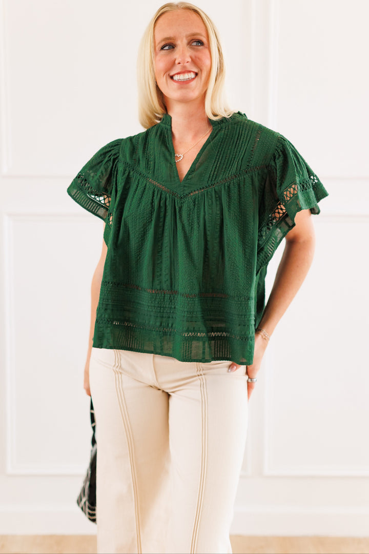 OLIVE CUT OUT DETAIL BLOUSE