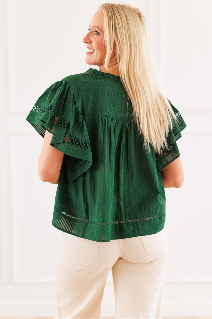 OLIVE CUT OUT DETAIL BLOUSE