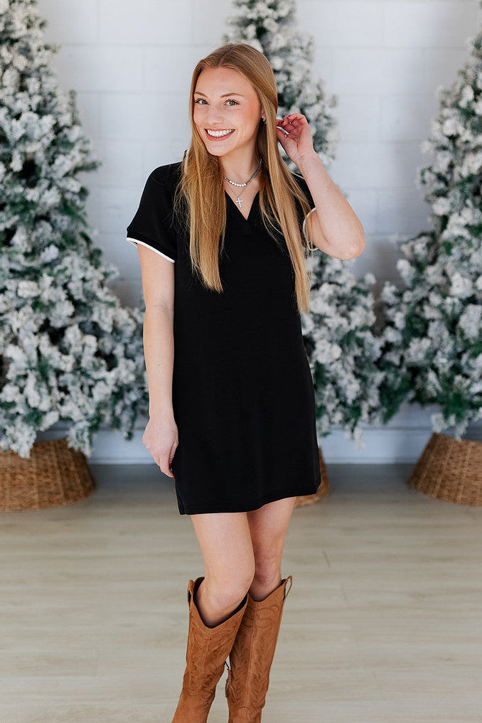 BLACK MODAL MINI DRESS