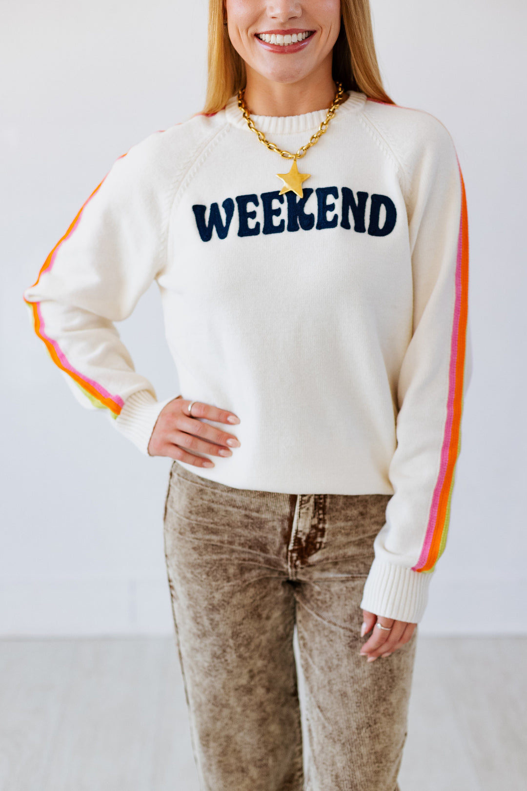 WEEKEND COLOR STRIPED SWEATER